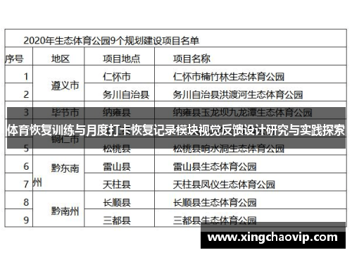 体育恢复训练与月度打卡恢复记录模块视觉反馈设计研究与实践探索